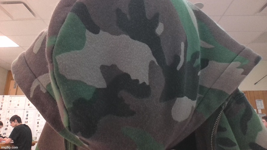 hood part of jacket reveal, edit: the people in this picture are not me | image tagged in hi | made w/ Imgflip meme maker