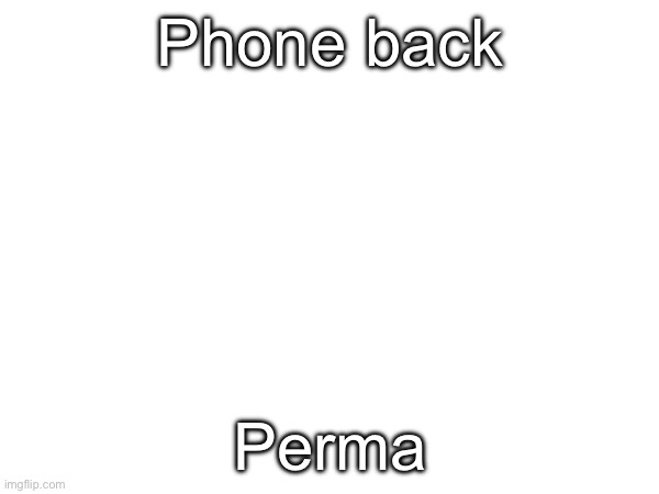 Phone back; Perma | made w/ Imgflip meme maker
