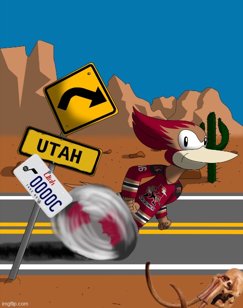 Tuscon Roadrunners meme | UTAH | image tagged in memes,utah,hockey,ice hockey,sports,arizona | made w/ Imgflip meme maker