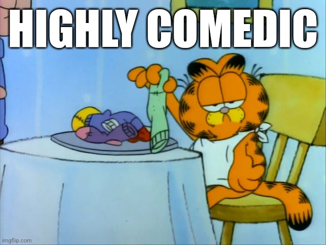 Highly Comedic | HIGHLY COMEDIC | image tagged in highly comedic,comedy,garfield,garfield and friends,cats,memes | made w/ Imgflip meme maker