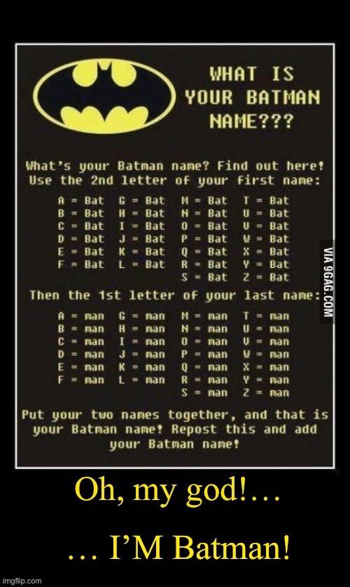 I couldn’t believe it either! | image tagged in batman,batman name | made w/ Imgflip meme maker