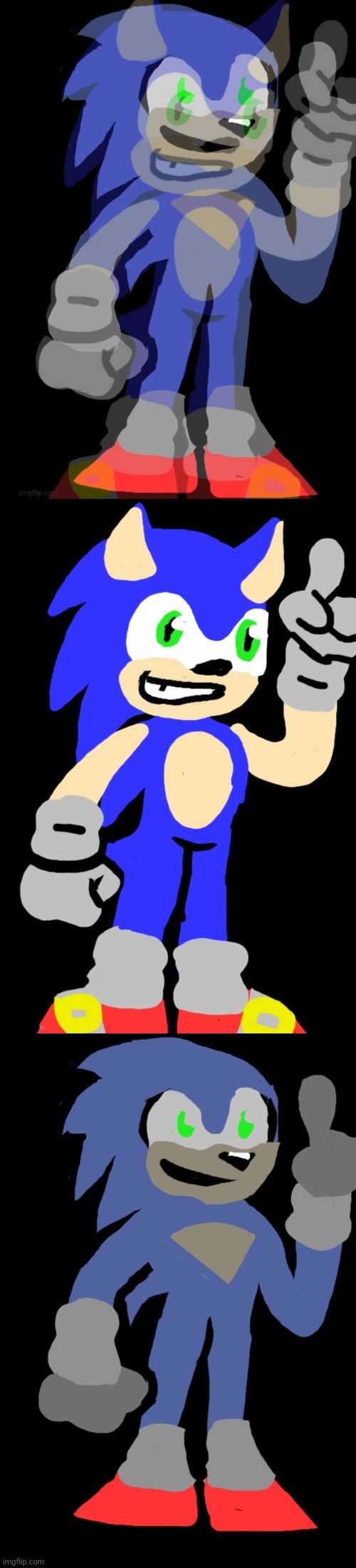 Contrast between Sonic and this guy who I've decided to name "Project X" (nicknamed X but lots of EXEs are X sooo) | made w/ Imgflip meme maker