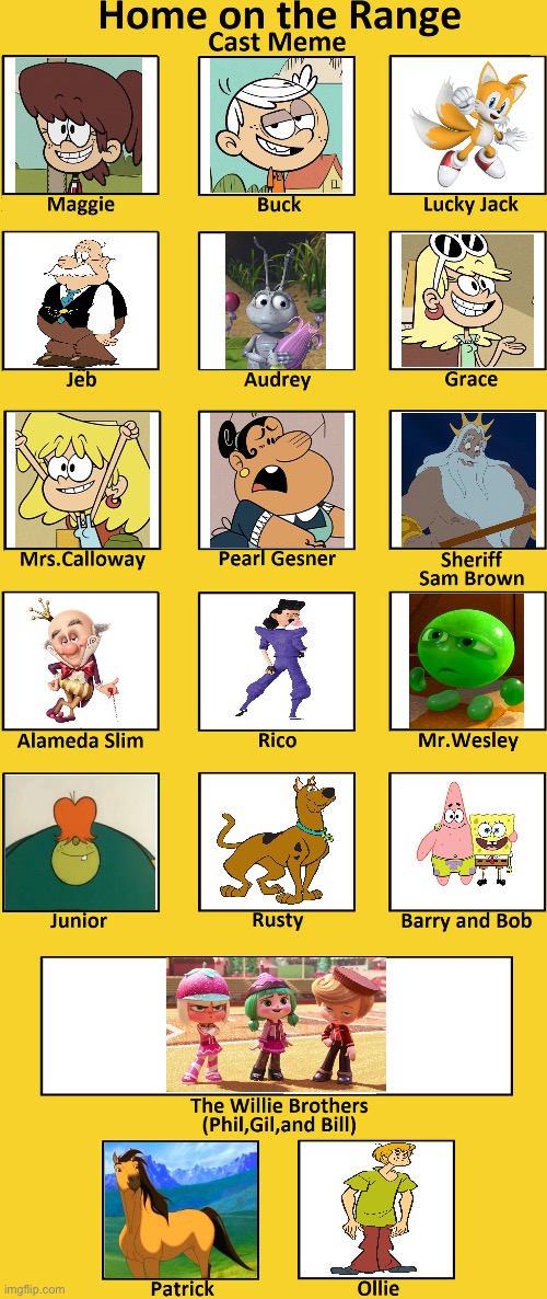 Home on the Range cast (my version) | image tagged in home on the range | made w/ Imgflip meme maker