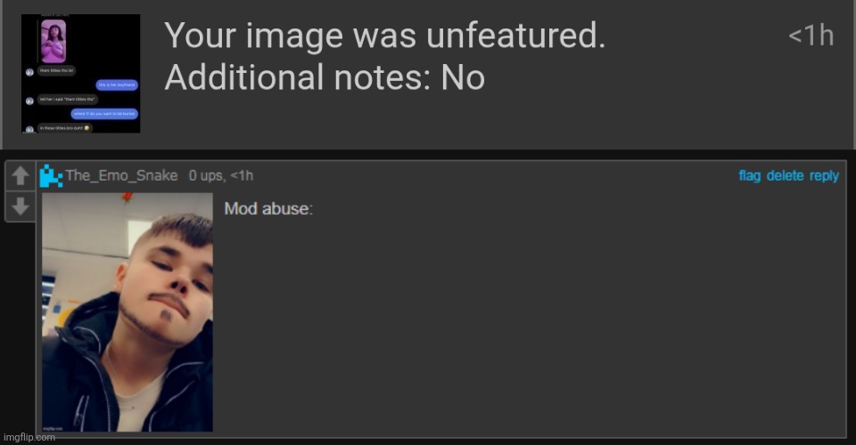 image tagged in mod abuse | made w/ Imgflip meme maker