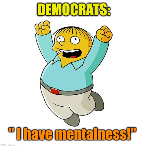 DEMOCRATS: " I have mentalness!" | image tagged in simpsons - ralph wiggum cheering | made w/ Imgflip meme maker