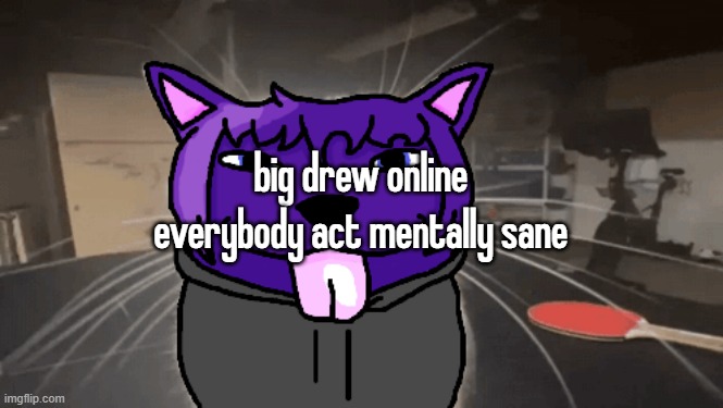 tge silly | big drew online everybody act mentally sane | image tagged in tge silly | made w/ Imgflip meme maker
