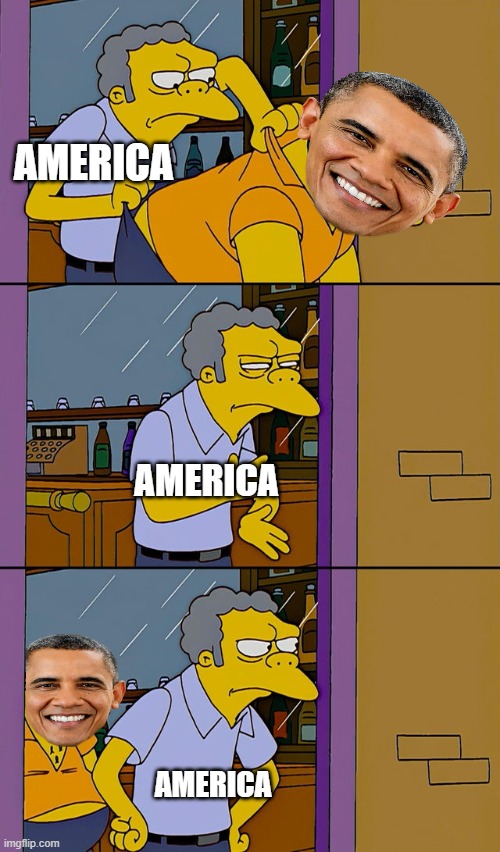 Harvard Holdovers | AMERICA; AMERICA; AMERICA | image tagged in moe throws barney | made w/ Imgflip meme maker