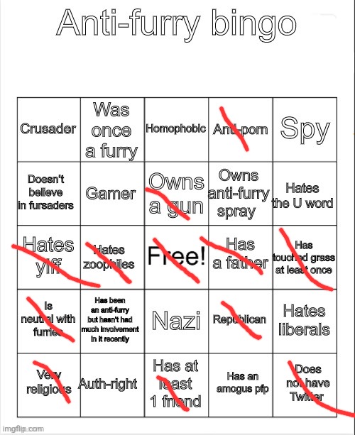 Ts so ass | image tagged in anti-furry bingo | made w/ Imgflip meme maker