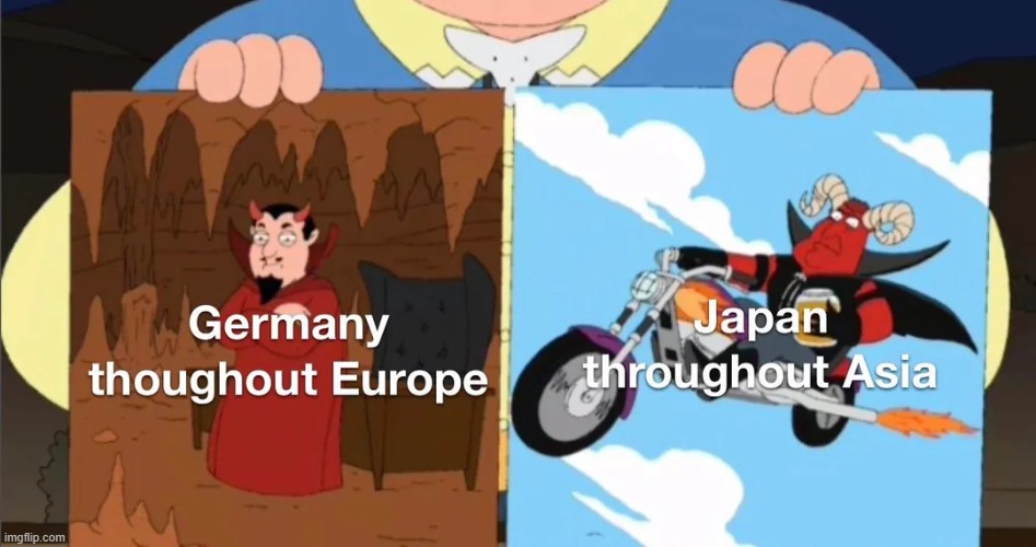 image tagged in devil,ww2,japan,family guy,germany,cartoon | made w/ Imgflip meme maker