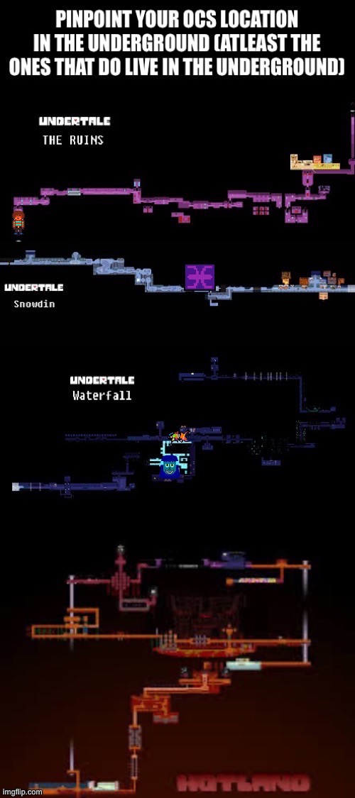As of right now he is alone at the start of the underground, talking with Flowey | made w/ Imgflip meme maker
