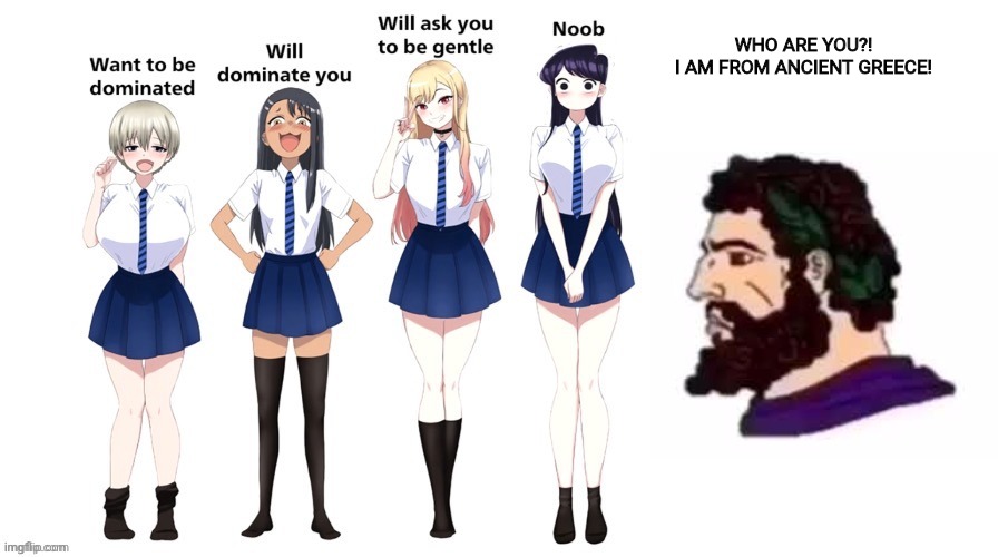 Domination chart | WHO ARE YOU?!
I AM FROM ANCIENT GREECE! | image tagged in domination chart | made w/ Imgflip meme maker