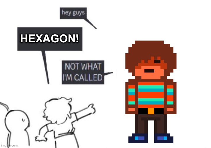 Hey Guys - NOT WHAT I'M CALLED | HEXAGON! | image tagged in hey guys - not what i'm called | made w/ Imgflip meme maker