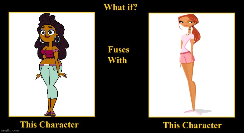 Anne Maria Fuses With Emma Sandra | image tagged in what if fuses,total drama,stoked,emma,anne maria,pink | made w/ Imgflip meme maker