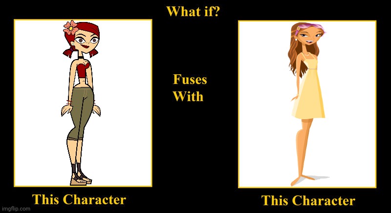 Zoey Deschen Fuses With Lo Ridgemount | image tagged in what if fuses,lo ridgemount,stoked,total drama,zoey,girly girl | made w/ Imgflip meme maker