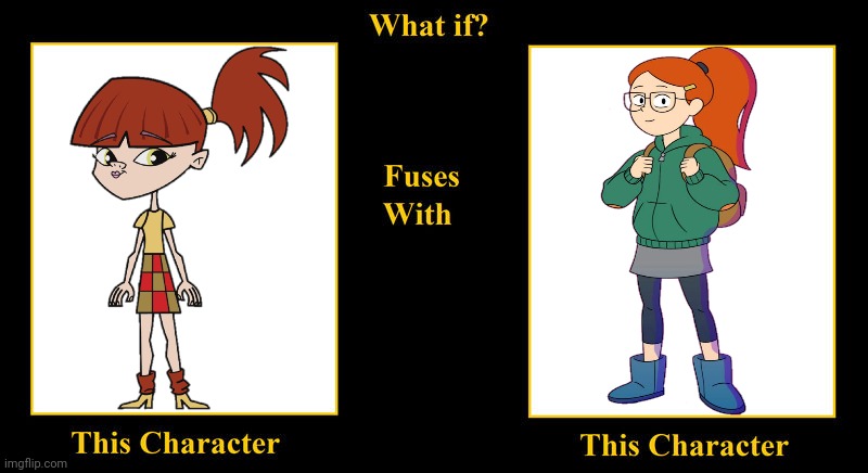 Chris Alice Hollyruller Fuses With Tulip Olsen | image tagged in what if fuses,tulip olsen,infinity train,growing up creepie,chris alice hollyruller,ponytail | made w/ Imgflip meme maker
