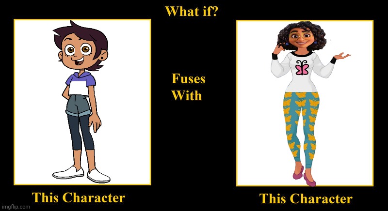 Luz Noceda Fuses With Mirabel Madrigal | image tagged in what if fuses,encanto,the owl house,hispanic,mirabel madrigal,luz noceda | made w/ Imgflip meme maker