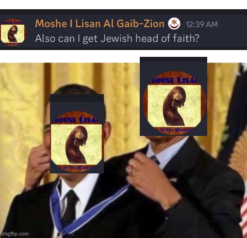 Barack Awarding Himself | image tagged in barack awarding himself | made w/ Imgflip meme maker