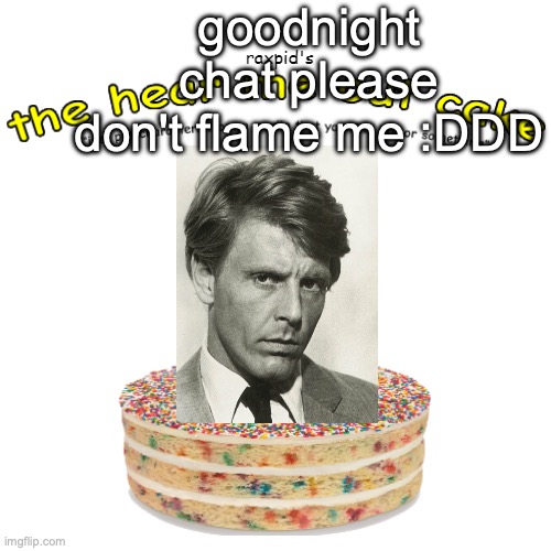AAAAUUUUGH HEAR ME OUTTTT | goodnight chat please don't flame me :DDD | image tagged in the hear me out cake | made w/ Imgflip meme maker