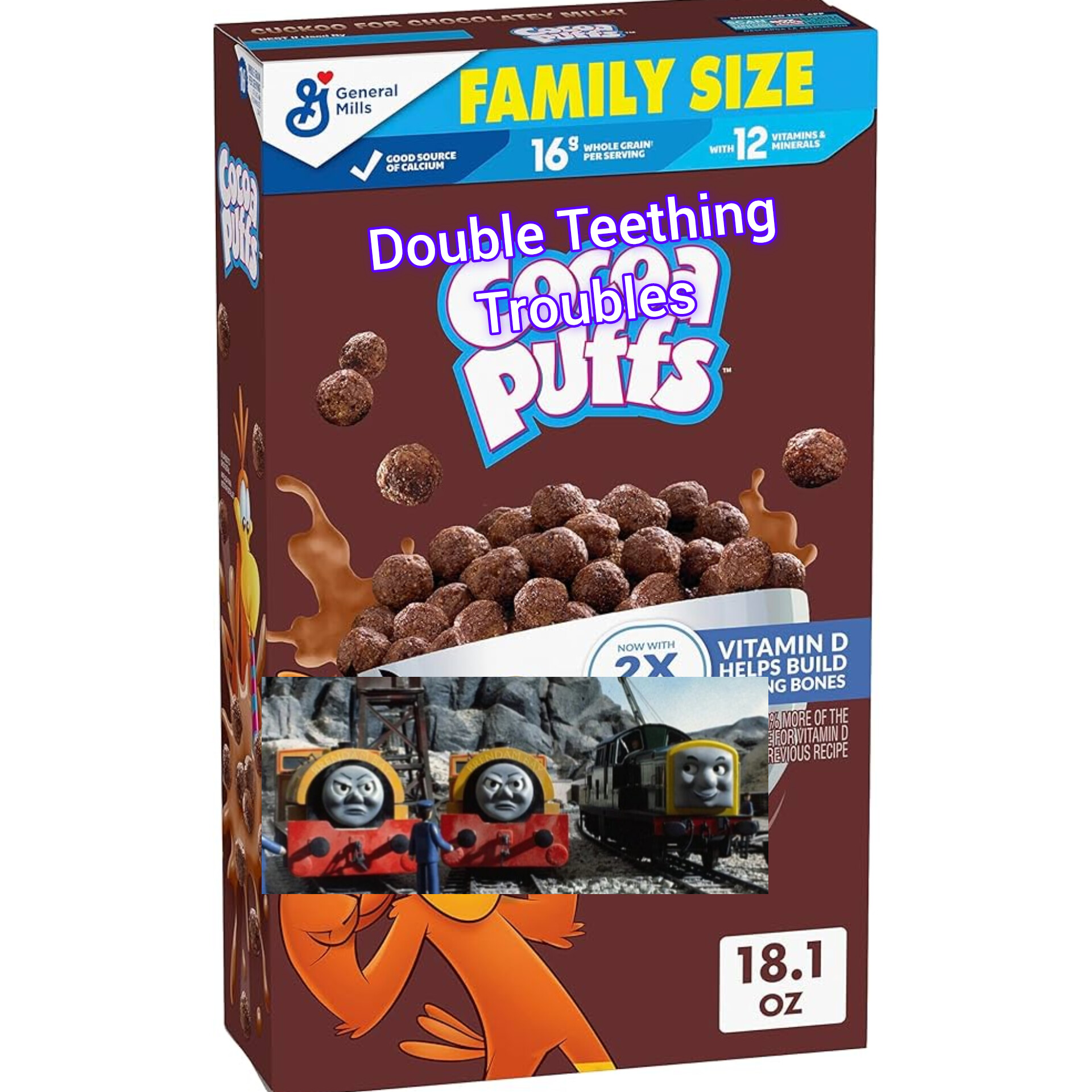 Double Teething Troubles Puffs Blank Meme Template