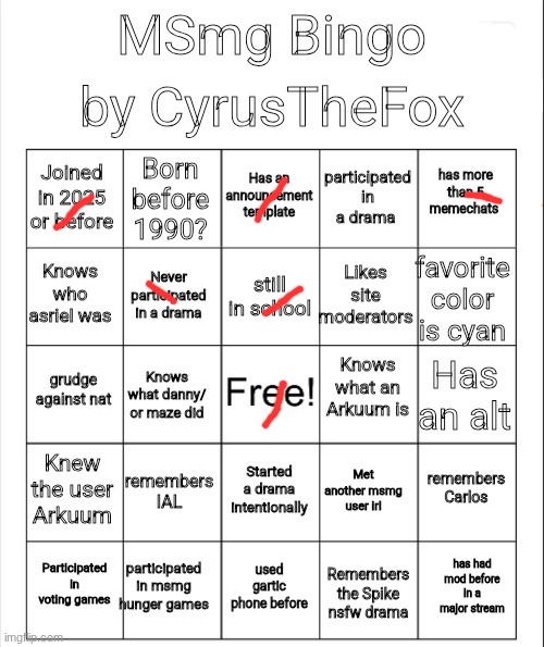 guys what is an arkuum | image tagged in msmg bingo by cyrusthefox | made w/ Imgflip meme maker