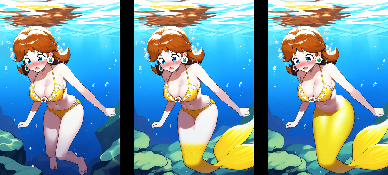 daisy mermaid Blank Meme Template
