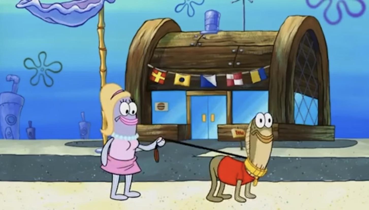 High Quality Spongebob Girlfriend Dog Blank Meme Template