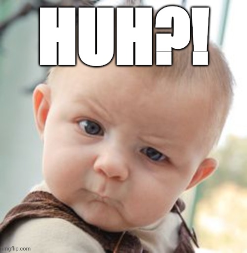 Skeptical Baby Meme | HUH?! | image tagged in memes,skeptical baby | made w/ Imgflip meme maker