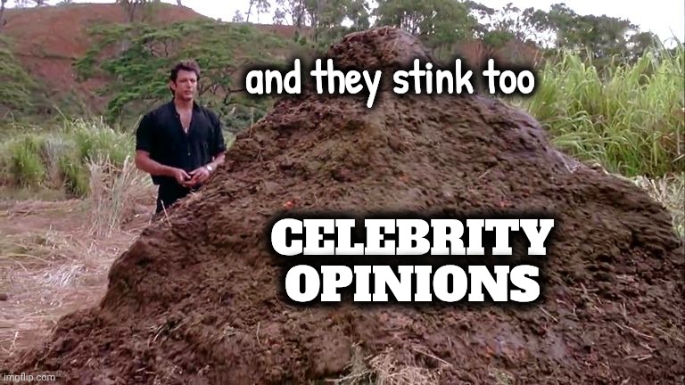 Big pile of bullshit | and they stink too CELEBRITY
OPINIONS | image tagged in big pile of bullshit | made w/ Imgflip meme maker