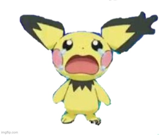 Crying pichu (transparent) | image tagged in crying pichu transparent | made w/ Imgflip meme maker