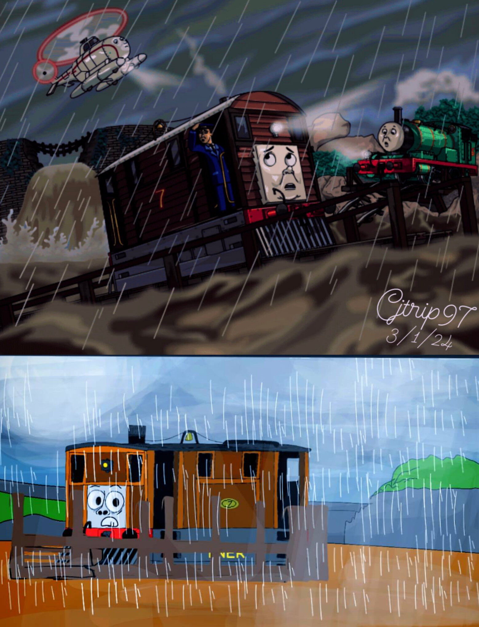Emotionally Toby and the Flood Blank Meme Template