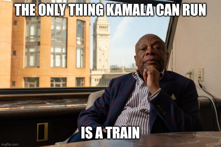 Willie Brown Interview | THE ONLY THING KAMALA CAN RUN IS A TRAIN | image tagged in willie brown interview | made w/ Imgflip meme maker