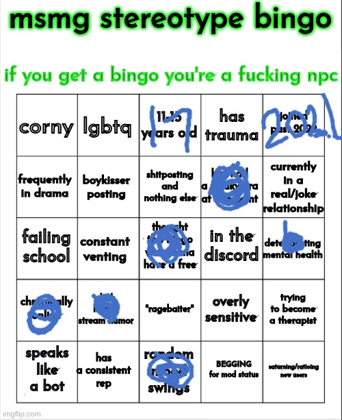 close one | image tagged in msmg stereotype bingo | made w/ Imgflip meme maker