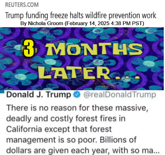 By Nichola Groom (February 14, 2025 4:38 PM PST); 3 | image tagged in donald trump,ca,california fires,california | made w/ Imgflip meme maker
