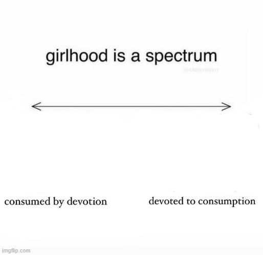 Girlhood is a spectrum | image tagged in girlhood is a spectrum | made w/ Imgflip meme maker