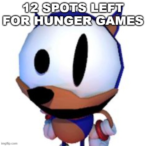 rewrite peaking | 12 SPOTS LEFT FOR HUNGER GAMES | image tagged in rewrite peaking | made w/ Imgflip meme maker