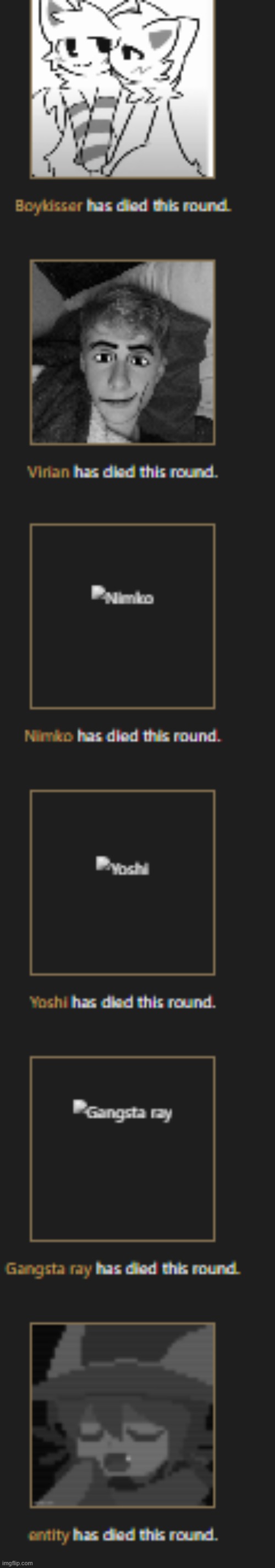 2nd death list coming up i couldnt scroll any further | image tagged in hi | made w/ Imgflip meme maker