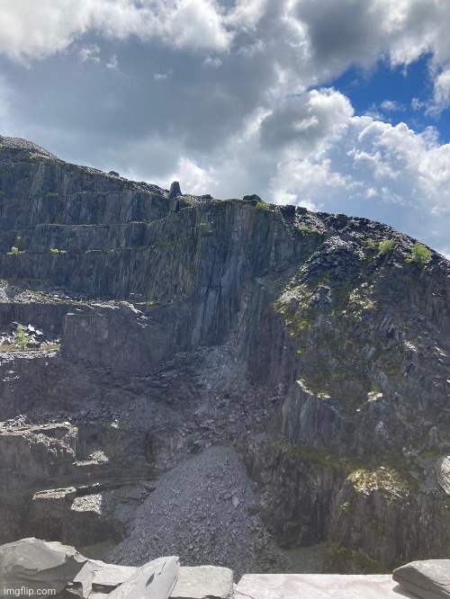 View of Dinorwig Slate Quarry from inside the Quarry | made w/ Imgflip meme maker
