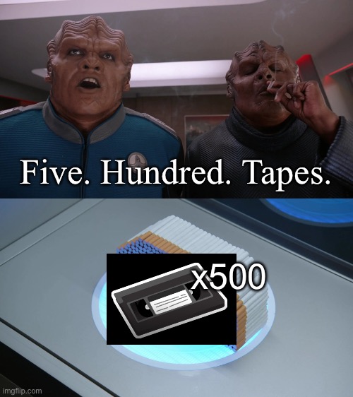 500 downvotes. | Five. Hundred. Tapes. x500 | image tagged in 500 cigarettes | made w/ Imgflip meme maker
