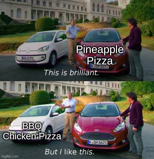 Pineapple Pizza BBQ Chicken Pizza | image tagged in this is brilliant but i like this | made w/ Imgflip meme maker