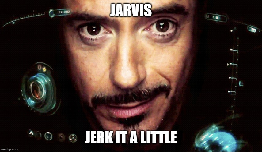 Jarvis | JARVIS JERK IT A LITTLE | image tagged in jarvis | made w/ Imgflip meme maker