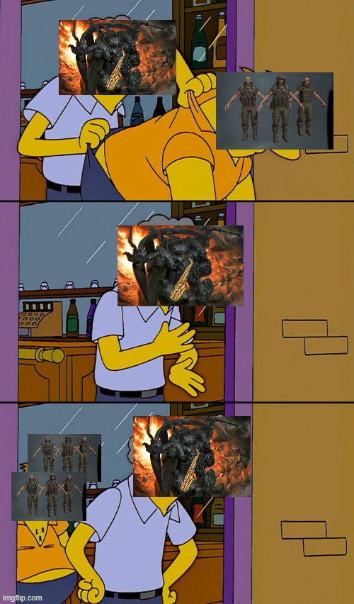 The Forever Winter: Toothy's experience | image tagged in moe throws barney | made w/ Imgflip meme maker