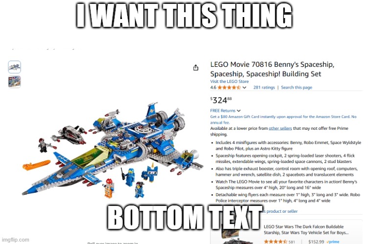 Image Title | I WANT THIS THING; BOTTOM TEXT | image tagged in image tags | made w/ Imgflip meme maker