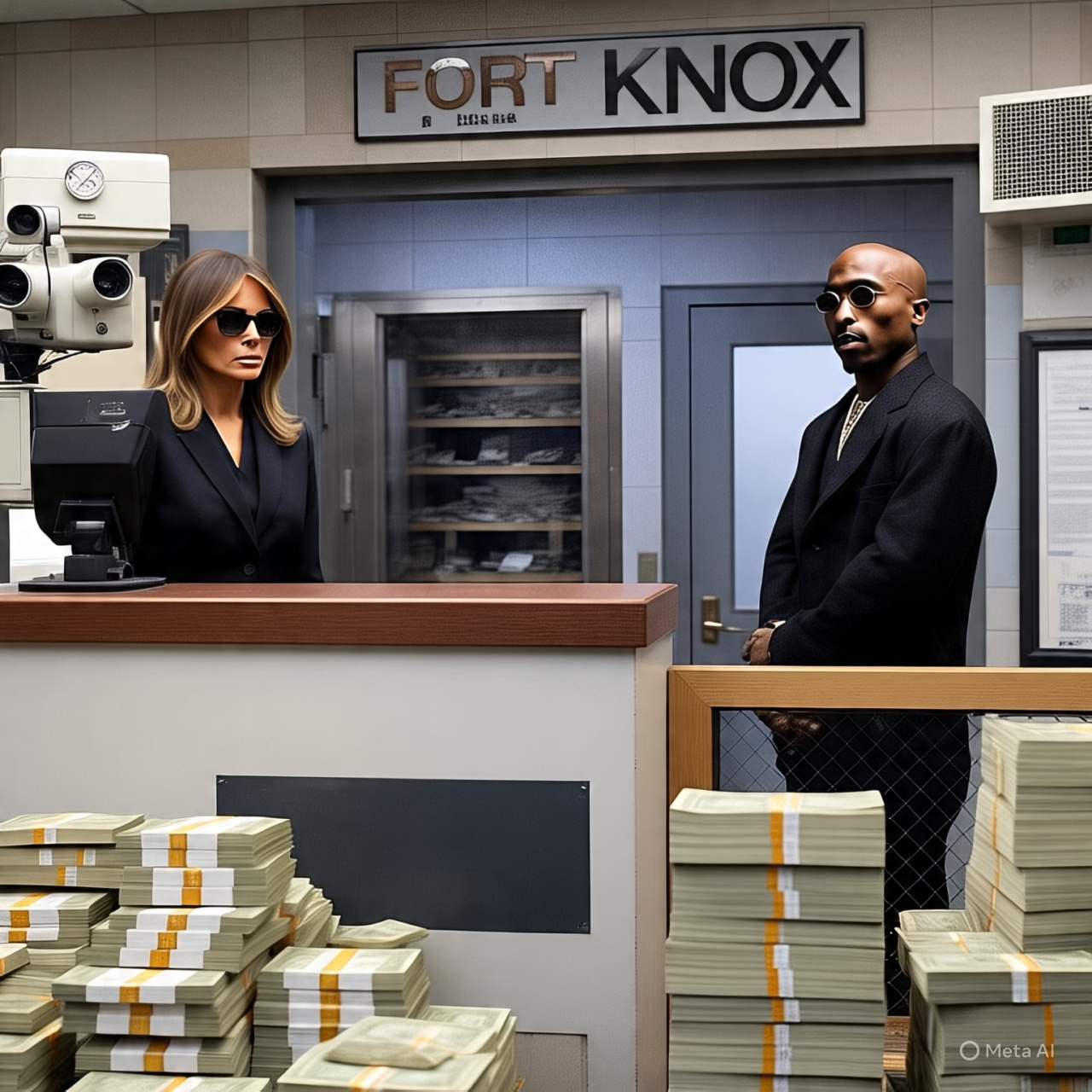 Jason and Lucia bank heist Blank Meme Template