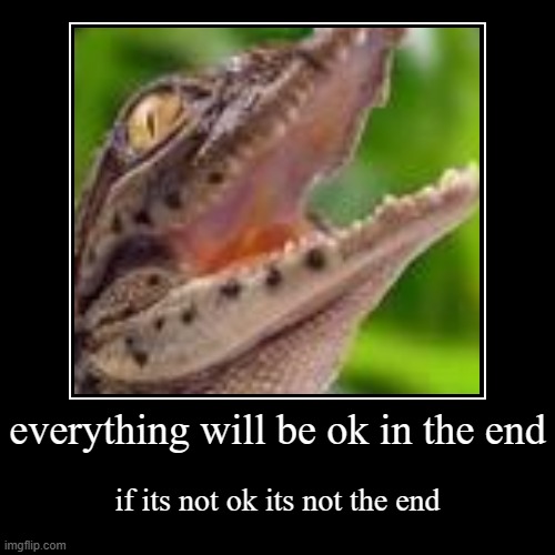everything will be ok in the end | if its not ok its not the end | image tagged in funny,demotivationals | made w/ Imgflip demotivational maker