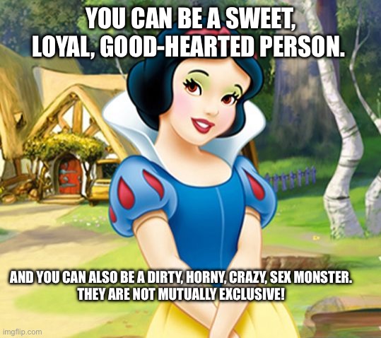 Brunette | YOU CAN BE A SWEET, LOYAL, GOOD-HEARTED PERSON. AND YOU CAN ALSO BE A DIRTY, HORNY, CRAZY, SEX MONSTER. 

THEY ARE NOT MUTUALLY EXCLUSIVE! | image tagged in nsfw,sex,slut,sexy | made w/ Imgflip meme maker