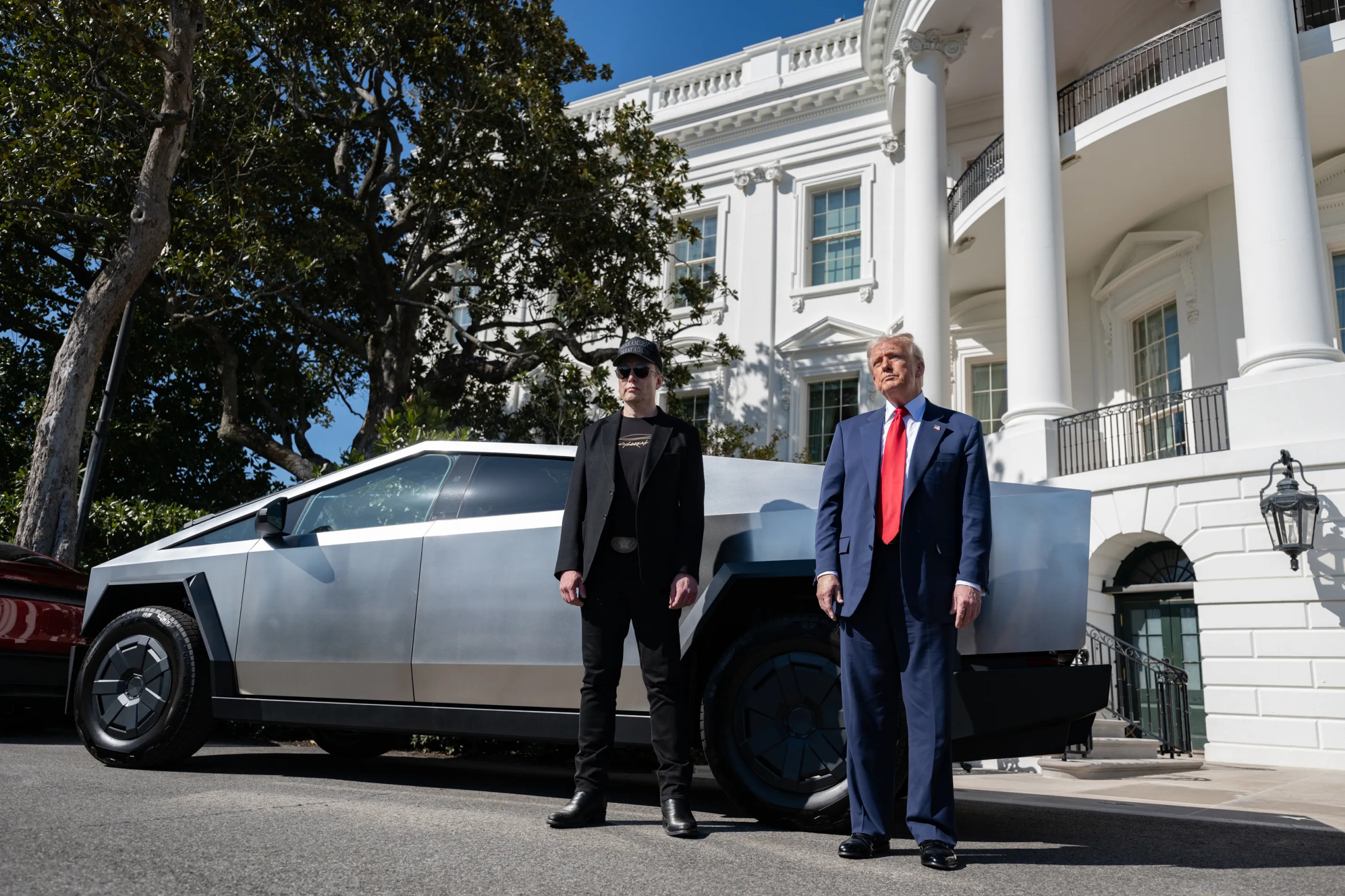 White House Tesla Dealership Blank Meme Template