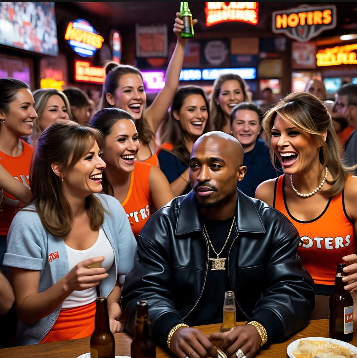 2pac at diner Blank Meme Template