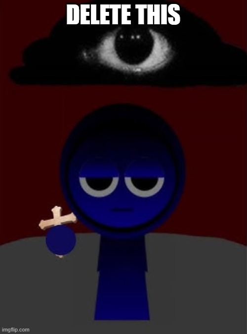 DELETE THIS | image tagged in jevin holding a cross | made w/ Imgflip meme maker