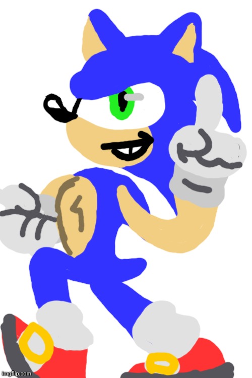 Kinda ass sonic I made with my fingers | made w/ Imgflip meme maker