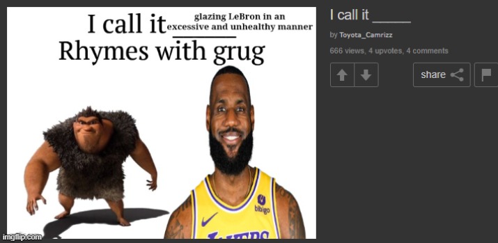 666 views? the number of the beast | image tagged in rhymes with grug,i call it _____,666,devil | made w/ Imgflip meme maker